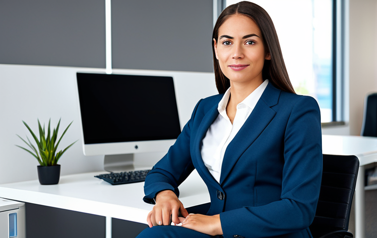 눈두덩이 주름 완화를 위한 프라이머 - Professional Businesswoman**

"A professional businesswoman in a modest business suit, sitting at a ...