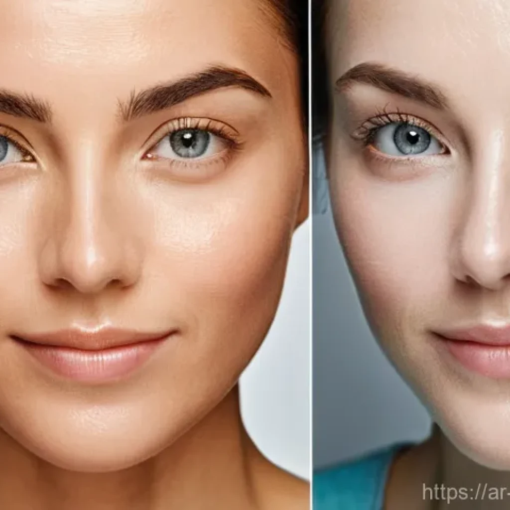 눈밑 주름 방지를 위한 프라이머 추천 - **Prompt 1: The Subtle Transformation**
    "A candid, split image of a woman in her early 30s. The ...