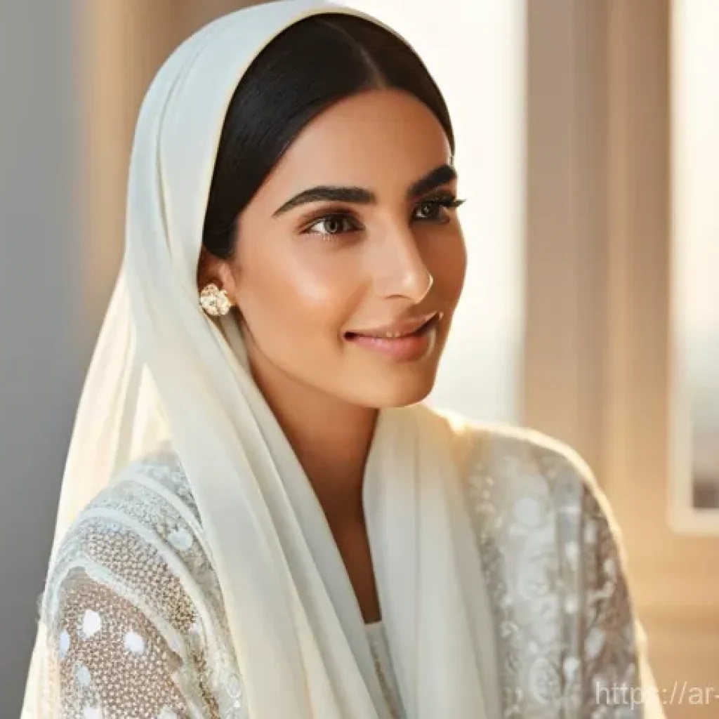 촉촉한 스킨 틴트 파운데이션 추천 - **Prompt:** A confident and elegant Arab woman in her late 20s to early 30s, bathed in soft, natural...